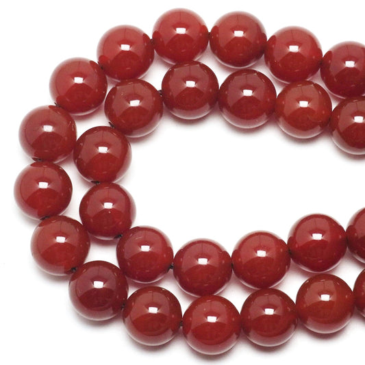 DIQIO Natural Red Agate Beads for Jewelry Making - Carnelian Stone Beads Gemstone Beads for Bracelets, 6mm Round Loose Crystal Beads (58-60pcs, 6mm, Red Aagte)