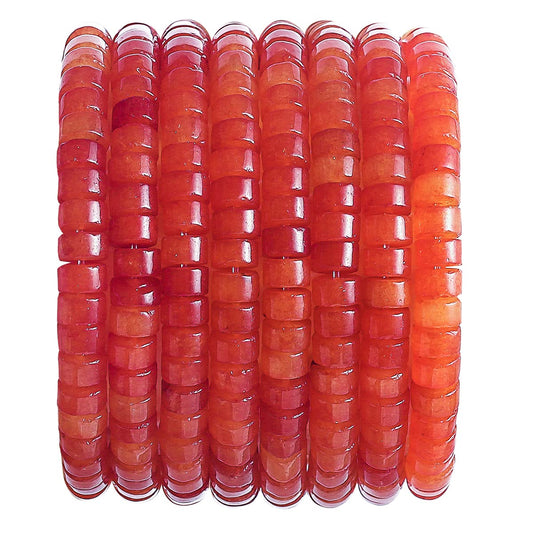Natural Red Agate Stone Spacer Beads 6x3mm 38cm/str Flat Round Loose Semi Gemstone Caps for Making Bracelets Necklace