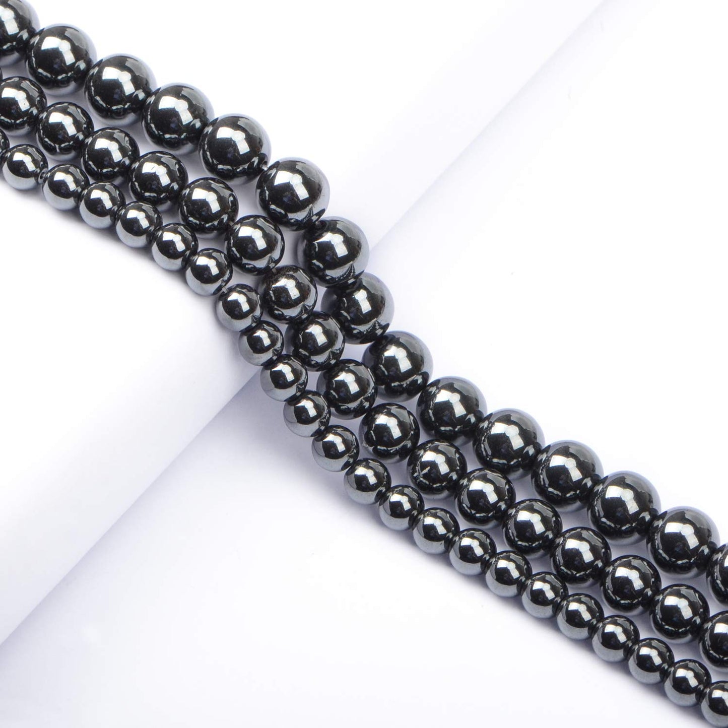 AD Beads Natural Gemstone Round Loose Beads 15" for Bracelet Necklace Earrings Jwelery Making Crafts DIY (4mm, Black Hematite)