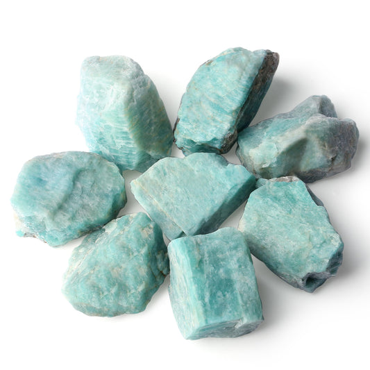 ZHIYUXI 2" Amazonite Crystal Raw Crystals Bulk Crystals and Stones Large Natural Real Quartz Big Huge Rocks Gemstones for Tumbling Witchcraft Wire Wrapping Fountain Rocks Cabbing Room Decor 4Pcs
