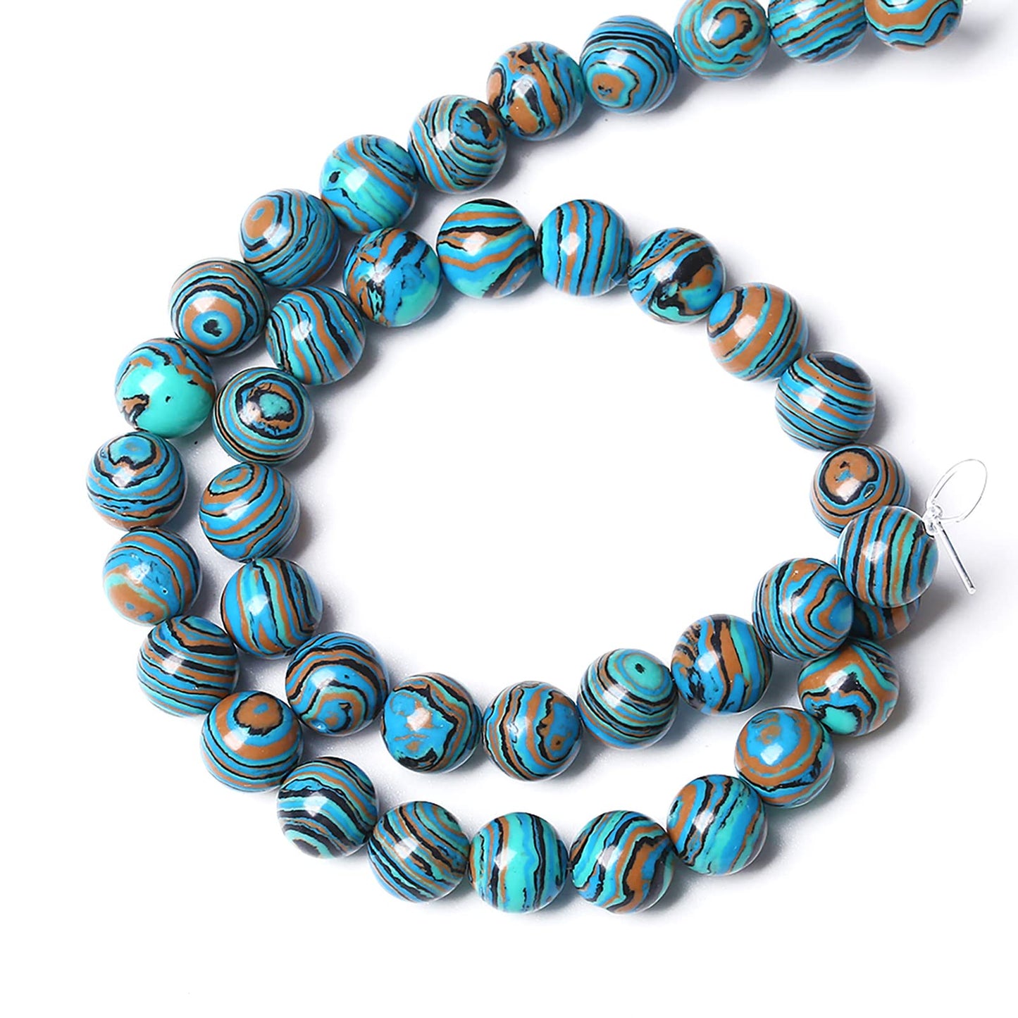 12MM 30PCS Blue Malachite Spacer Loose Beads for Jewelry Making DIY Bracelet Necklace 1 Strand 15’’