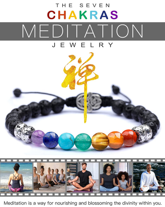 MIDDLUX Anxiety Relief Items, Chakra Bracelets, Crystals and Healing Stones, 7 Chakras Healing Crystals handmade bracelets, Yoga, Meditation, Stress Relief Gifts