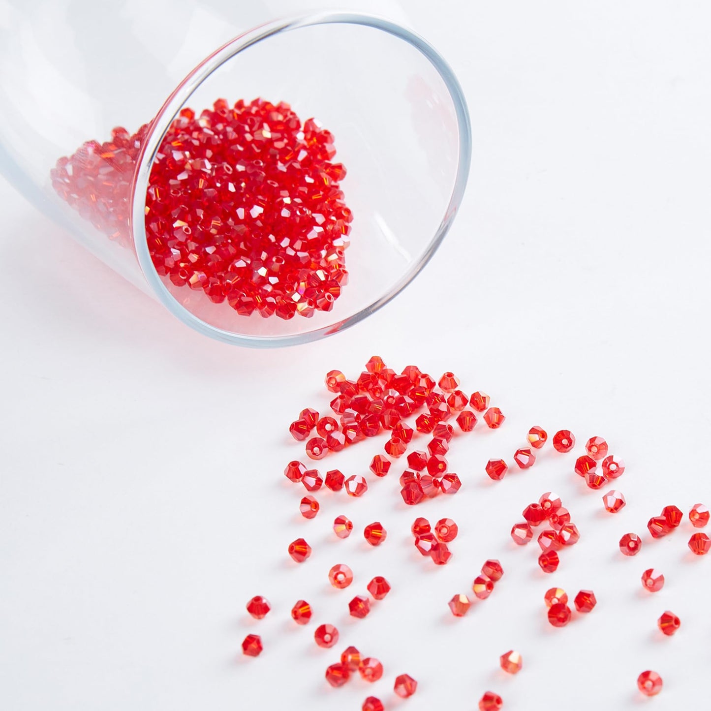 Laopottbeads 1200pcs Red 3mm Bicone Crystal Beads for Jewelry Making – Faceted Glass Beads for DIY Bracelets, Necklaces, Earrings, Suncatchers, Crafts, and Loc Sprinkles