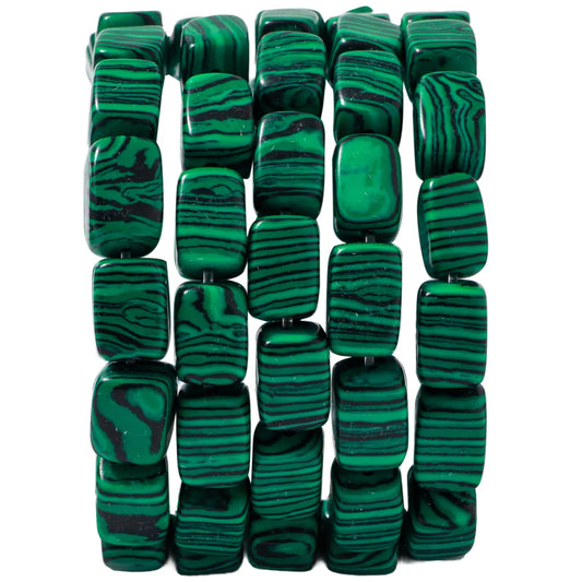 Natural Large Malachite Cube Stone Beads 8x11mm 38cm/str Loose Semi Gemstone Stone Square Beads for Making Bracelets Necklace
