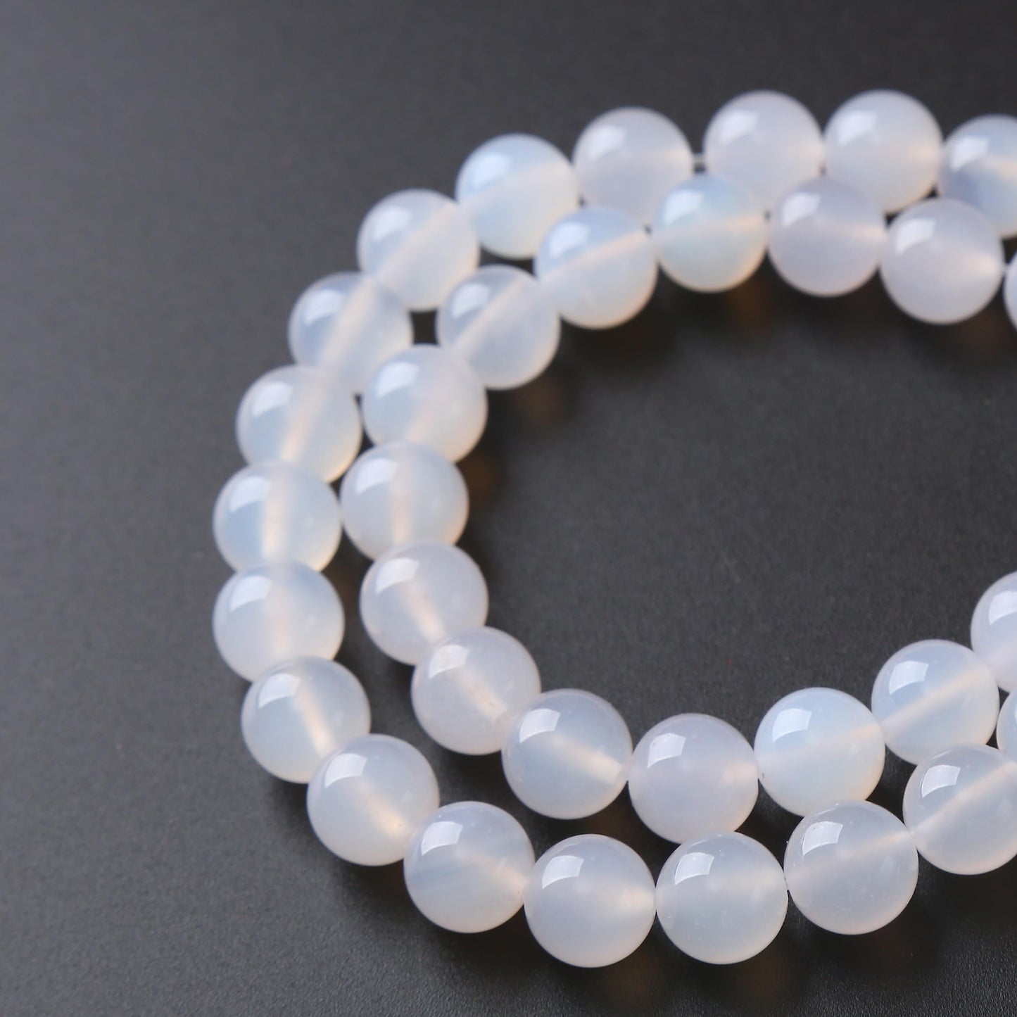 32PCS 12MM Natural White Opal Beads Round Loose Stone Beads for Jewelry Making DIY Energy Stone Healing Power Bracelet 15"