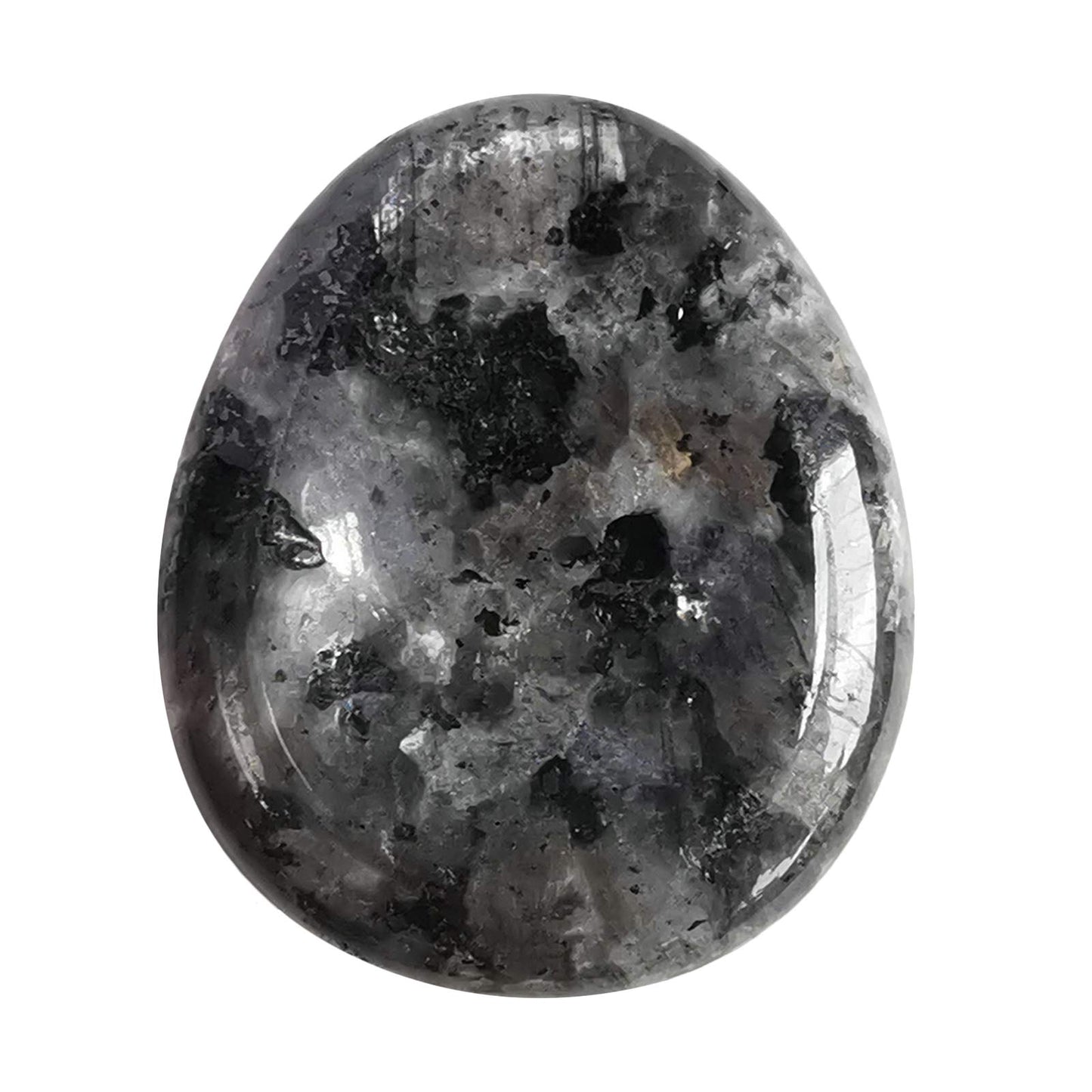 Bacatgem Natural Black Labradorite Water Drop Chakra Thumb Worry Stone,Stress Relax Healing Reiki Crystal Pocket Palm Stones