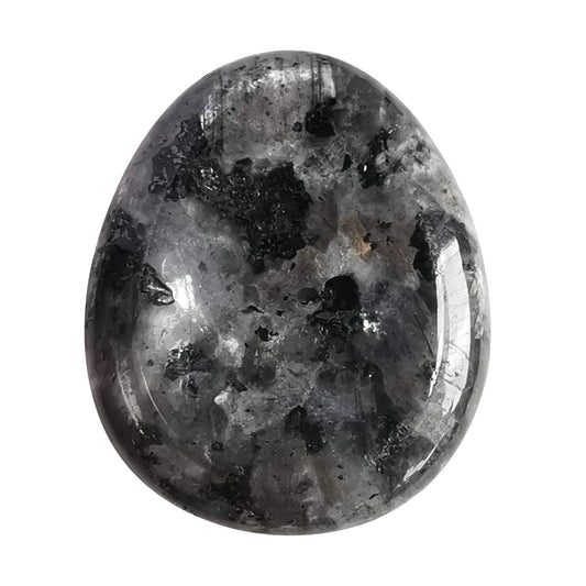Bacatgem Natural Black Labradorite Water Drop Chakra Thumb Worry Stone,Stress Relax Healing Reiki Crystal Pocket Palm Stones
