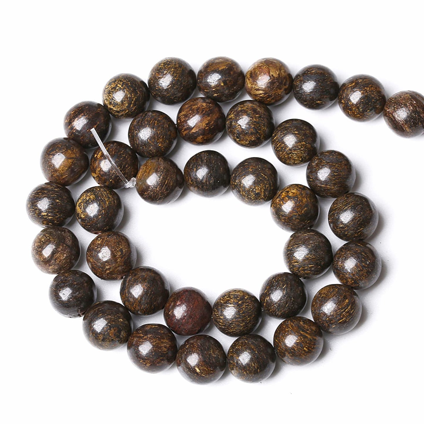 12MM 30PCS Natural Stone Bronzite Gemstone Spacer Loose Beads for Jewelry Making DIY Bracelet Necklace 1 Strand