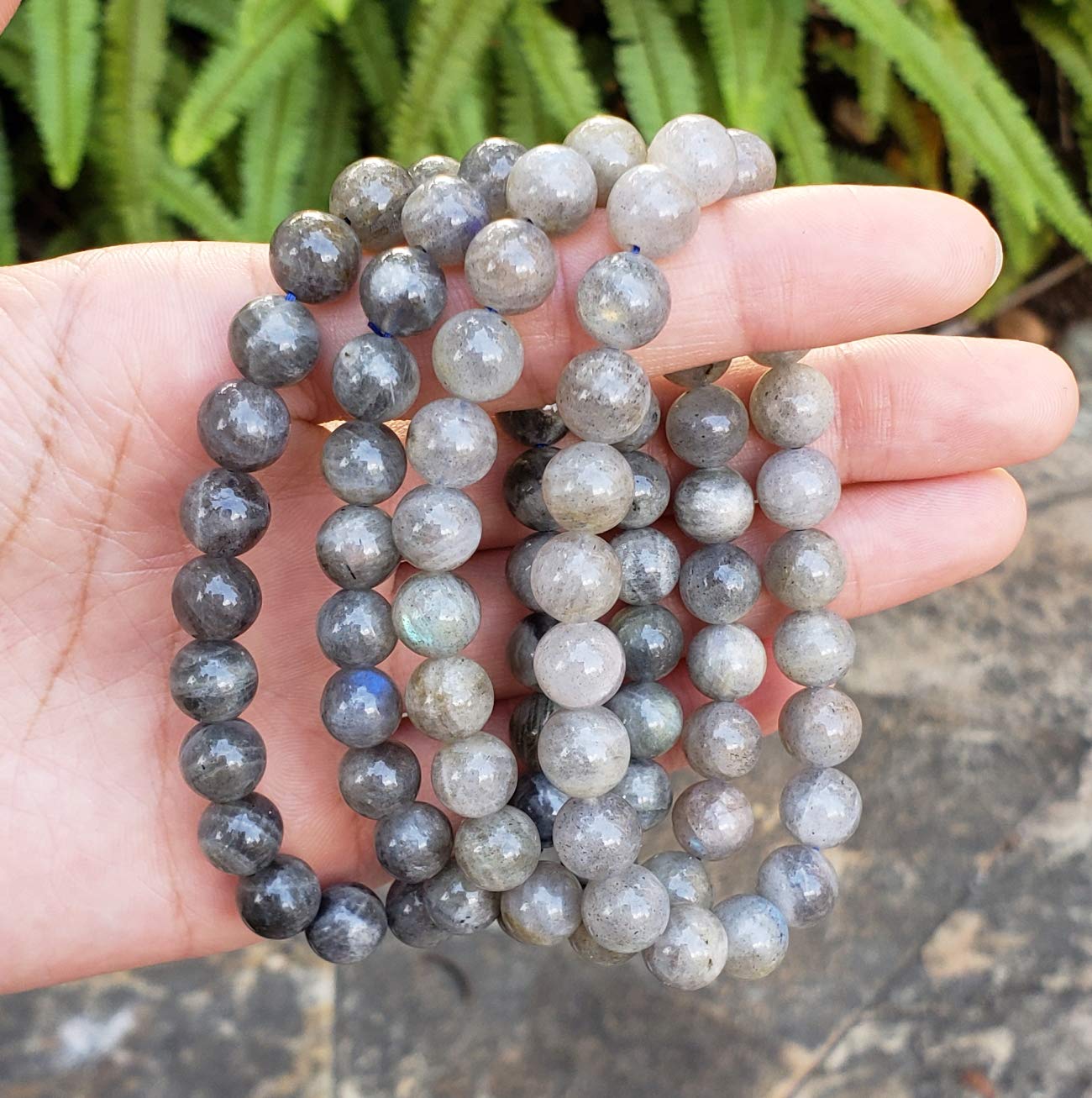 Adabele Real Natural Grade A Labradorite Gemstone Beaded Bracelet 7.5 inch Stretch Chakra Healing Crystal Stone Jewelry Women Mom Gift (Unisex) GB8-B10