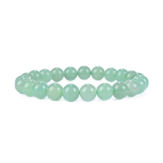 Cherry Tree Collection Green Aventurine Beaded Bracelet – Genuine 8mm Gemstone Stretch Bracelet for Men & Women – Handmade Crystal Bracelet - (Green Aventurine - M)