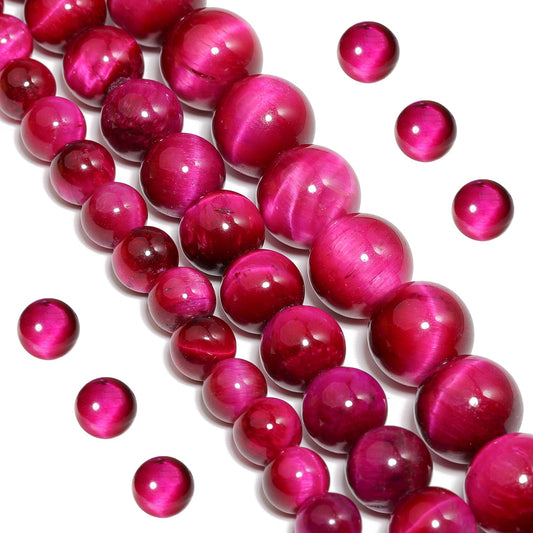 Yochus Natural Tiger Eye Beads, 60Pcs 6MM Onyx Agate Color Enhance Round Loose Beads Bulk, DIY Charm Smooth Gemstone Beads for Jewelry Making(4mm 8mm 10mm 12mm Beads)