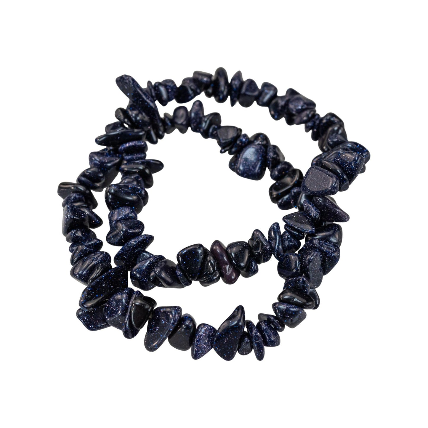 Natural Gemstone Bracelets, Chakra Crystal Healing Chip Stretch Bracelets, Gemstone Polished Irregular Crystals, Crystal Irregular Chips Beads Stretch Bracelets (Blue Goldstone)