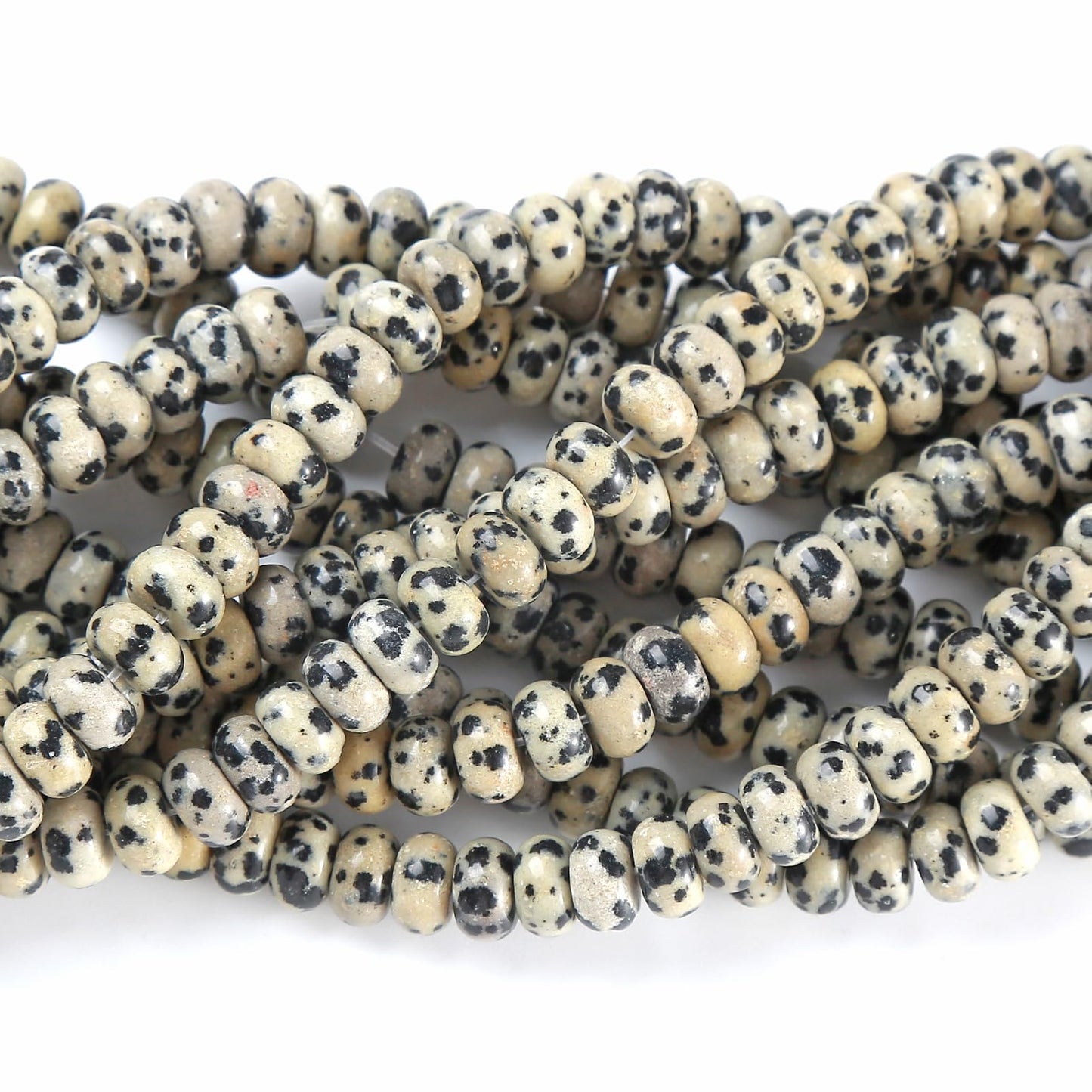 5x8MM 72PCS Dalmation Jasper Tube Rondelle Abacus Disk Spacer Loose Beads for Jewelry Making