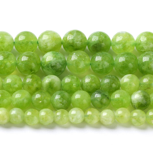 6MM 60PCS Natural Green Peridot Jade Quartz Beads for Jewelry Making DIY Bracelet Crystal 1 Strand