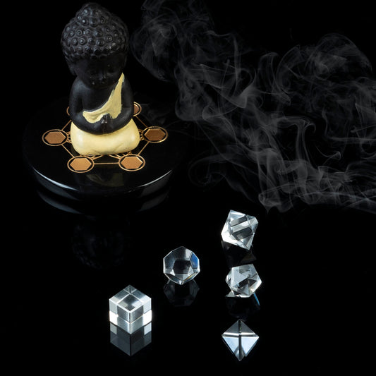 ZAICUS Clear Quartz 5 Pcs Platonic Solids Crystal Geometry Set, Platonic Solids Sacred Geometric Stones for Meditation Reiki Balancing Healing Chakra Stone Cleansing Spiritual Good Luck (15-20 mm)