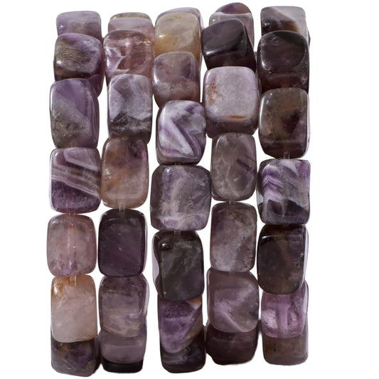 Natural Large AmethystCube Stone Beads 8x11mm 38cm/str Loose Semi Gemstone Stone Square Beads for Making Bracelets Necklace