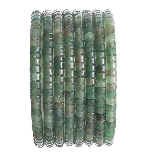 Natural Green Aventurine Stone Spacer Beads 4x2mm 38cm/str Flat Round Loose Semi Gemstone Caps for Making Bracelets Necklace