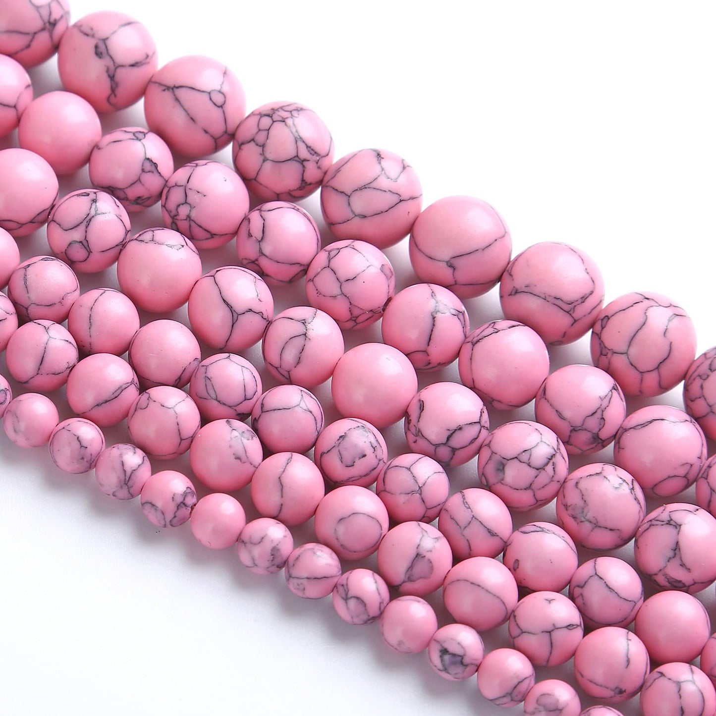 4MM 86PCS Pink Turquoise Spacer Loose Beads for Jewelry Making DIY Bracelet Necklace