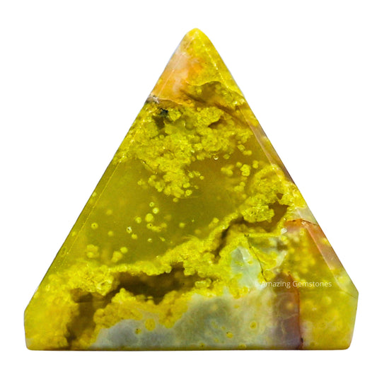 Amazing Gemstone Green Opal Pyramid Crystal Healing Stones - 1" Great Pyramid Figurine of Natural Stone Pyramid for Meditation, Reiki, Chakra Balancing and Crystal Pyramids Grid