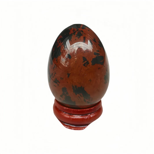 Sunshcat Natural Golden Swan Egg Shaped Meditation Chakra and Home Decor Balance Crystals and Healing Stones Statue Set,35 * 50mm Easter and Thanksgiving Gift,with Wooden Bracket