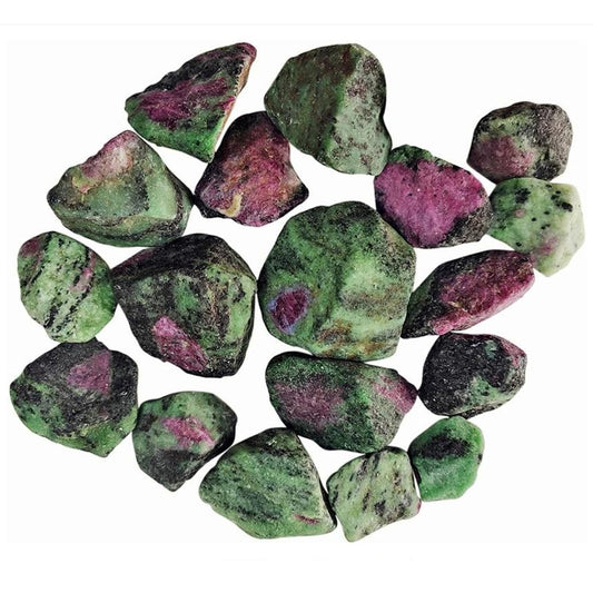 Zenkeeper 1Lb Ruby Zoisite Raw Stones for Tumbling, Polishing, Rough Ruby Zoisite Crystals Bulk Rough Gemstone for Jewelry Making, Healing, Meditation, Reiki