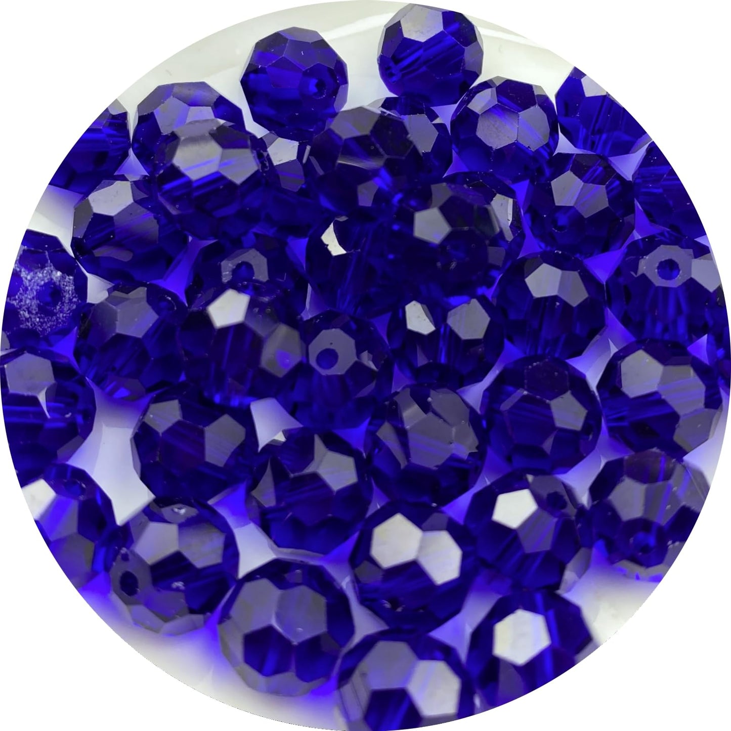 Xinhongo Crystal Glass Beads 400 Pieces 4mm Round Faceted Glass Spacer Beads for Jewelry Making Bracelet Earring Necklace DIY Craft Supplies(Deep Blue)