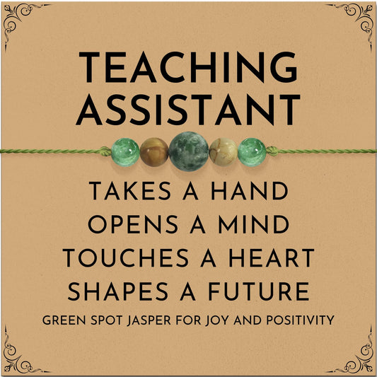 ZOKCC Teacher Assistant Appreciation Gifts for Women: Spiritual Crystal Healing Stone Anxiety Protection Bracelets Birthday Christmas Gifts for Teacher Assistant