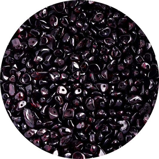 Natural Chip Stone Beads 5-8mm Garnet About 400 Pieces Irregular Gemstones Healing Crystal Loose Rocks Bead Hole Drilled DIY for Bracelet Jewelry Making Crafting (5-8mm, Garnet)