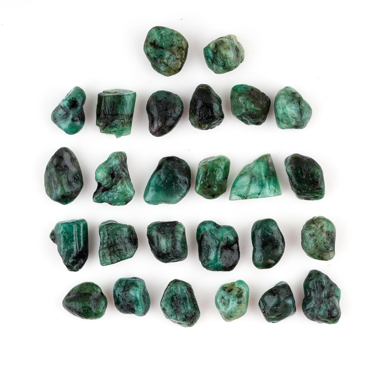 ColouredRocks 100 carats Green Emerald Tumbled Crystals, Raw Stones, Rough Gemstones, Jewelry Making Supply, Cabbing, Polishing, Cutting, DIY, Crafts (25+pcs) (5-8mm)
