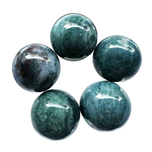 Fekuar 5 Pcs Ocean Jasper Crystal Sphere Ball Set, Polished Healing Energy Mineral Gemstone Balls for Reiki Chakra Decoration Fengshui 20mm