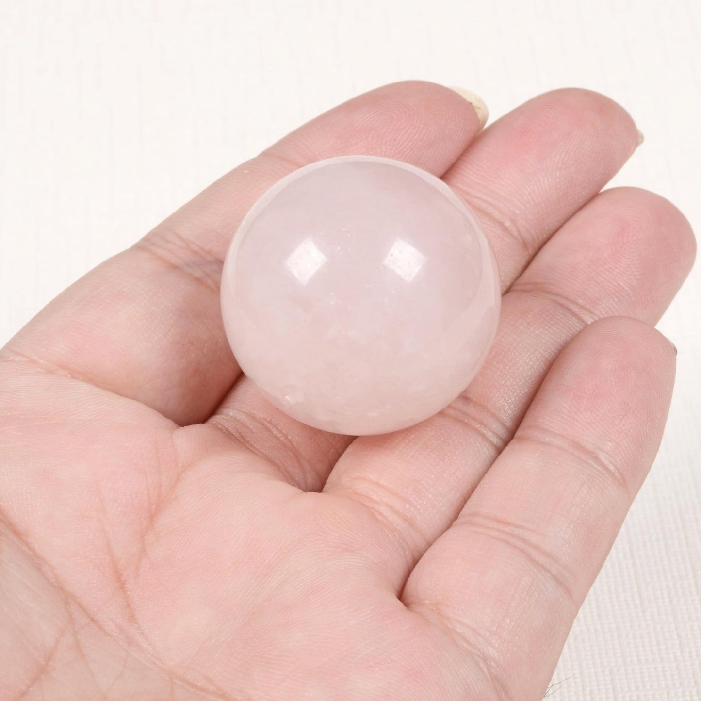 Justinstones Natural Polished Rose Quartz Sphere with Red Jasper Stand – Handcrafted Gemstone 30mm Ball for Energy Healing, Meditation, and Home Décor