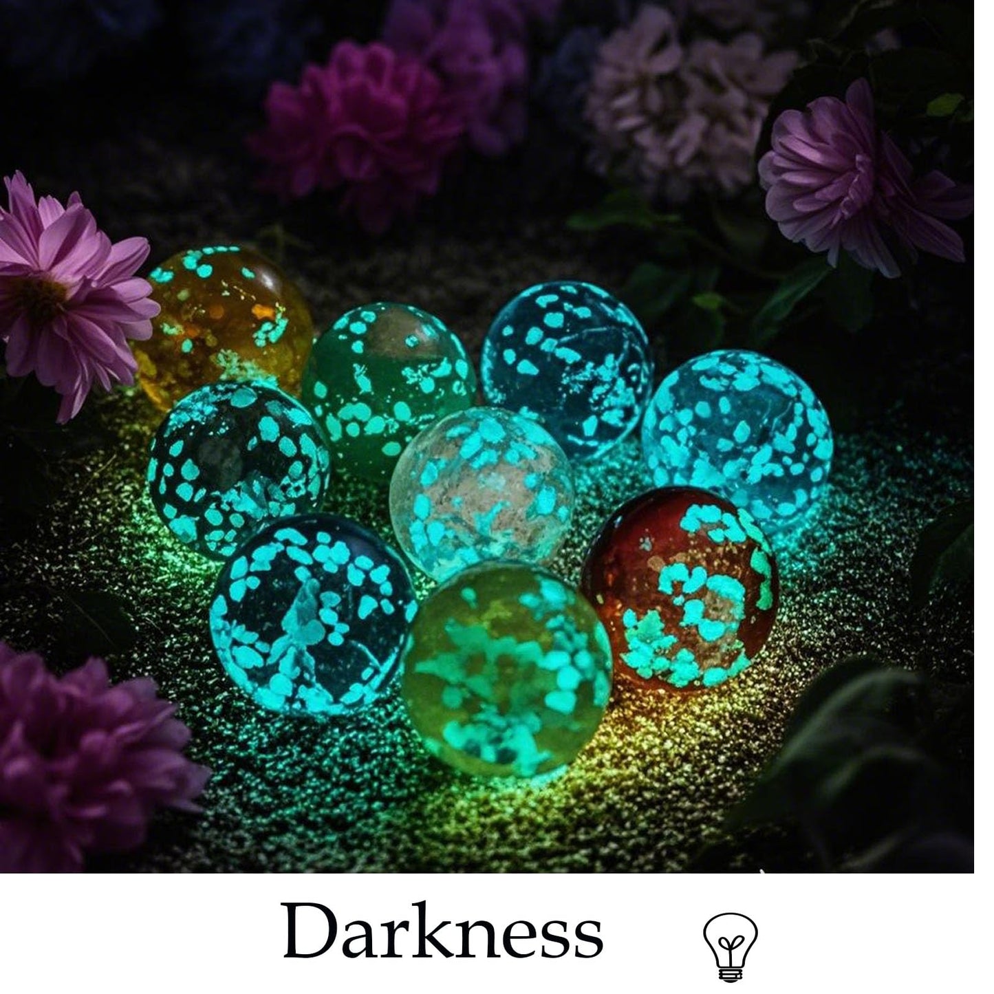 200 PCS 8mm Glow in The Dark Beads Bulk Round Luminous Glass Beads with Holes for Jewelry Making Bracelets Earrings Necklace Glow Loose Spacer Ball Bead DIY Craft Kit