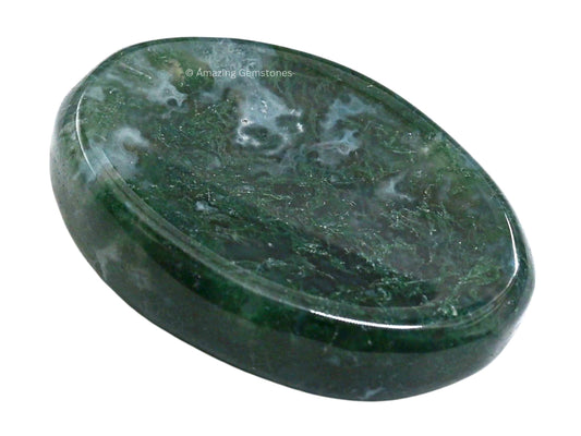 Amazing Gemstone Moss Agate Worry Stone Crystals and Healing Stones - Worry Stones for Stress Relief Gifts - Piedra Crystal Fidget for Meditation, Calming, Relaxation