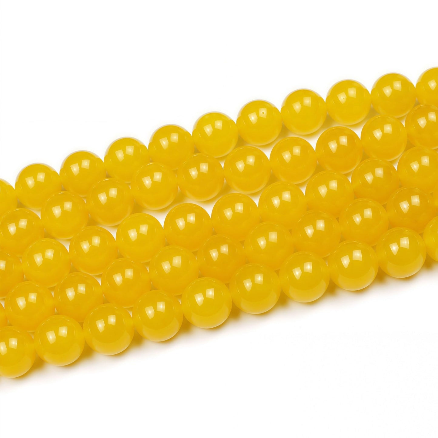 MJDCB Natural Yellow Jade Round Loose Beads for Jewelry Making DIY Bracelet Necklace (8mm)