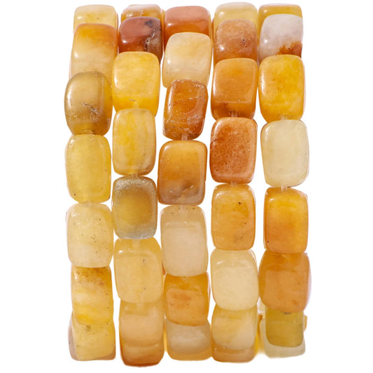 Natural Large Yellow Jade Cube Stone Beads 8x11mm 38cm/str Loose Semi Gemstone Stone Square Beads for Making Bracelets Necklace