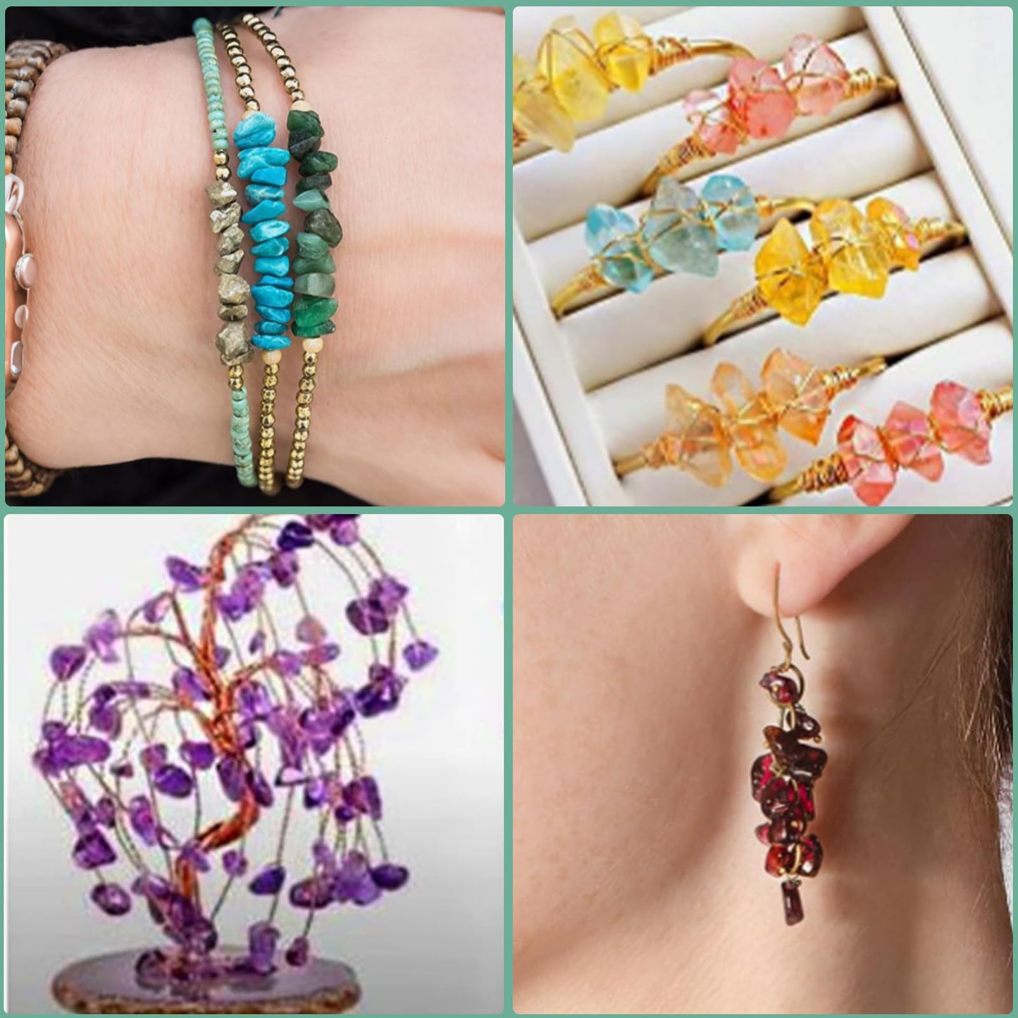 NITOPUPU 30in Tiger's Eye Natural Chip Stone Beads 5-8mm About 230pcs, Irregular Drilled Yellowish-Brown Bead for Bracelets Jewelry Making Supplies for Adults, DIY Crafts.
