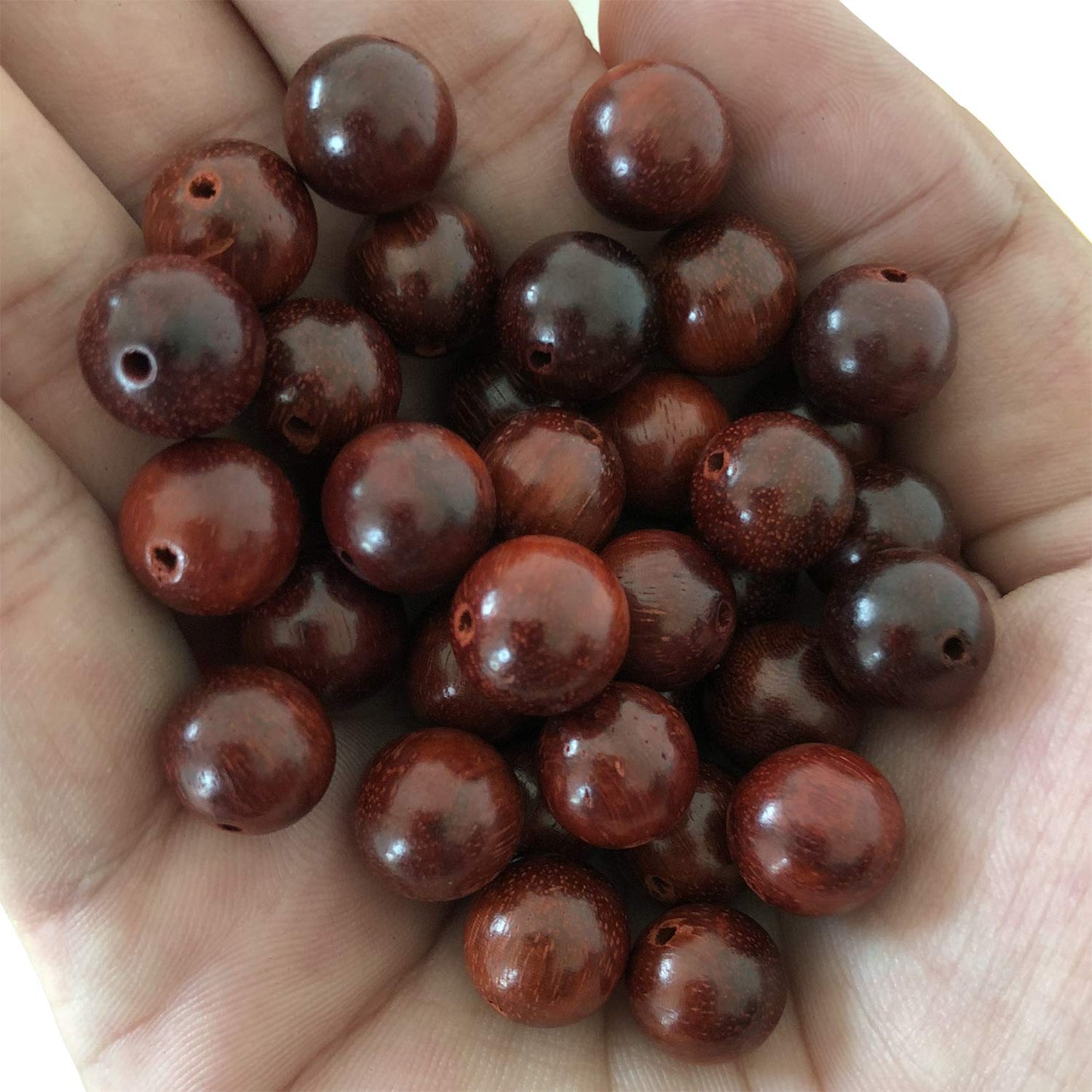 CarpenterC 500pcs 10mm Gorgeous Natural Round Polished Rosewood Loose Beads for Jewelry Making DIY Handmade Crafts