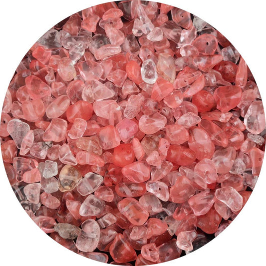 Natural Chip Stone Beads Watermelon Red 5-8mm About 400 Pieces Irregular Gemstones Healing Crystal Loose Rocks Bead Hole Drilled DIY for Bracelet Jewelry Making Crafting (5-8mm, Watermelon Red Stone)