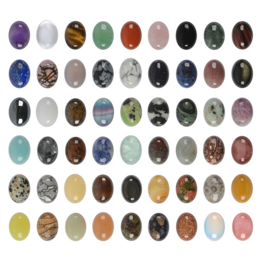 Wholesale Lot 24pcs Multi-color 16mm Gemstone Oval Cab Cabochon For Jewelry Making