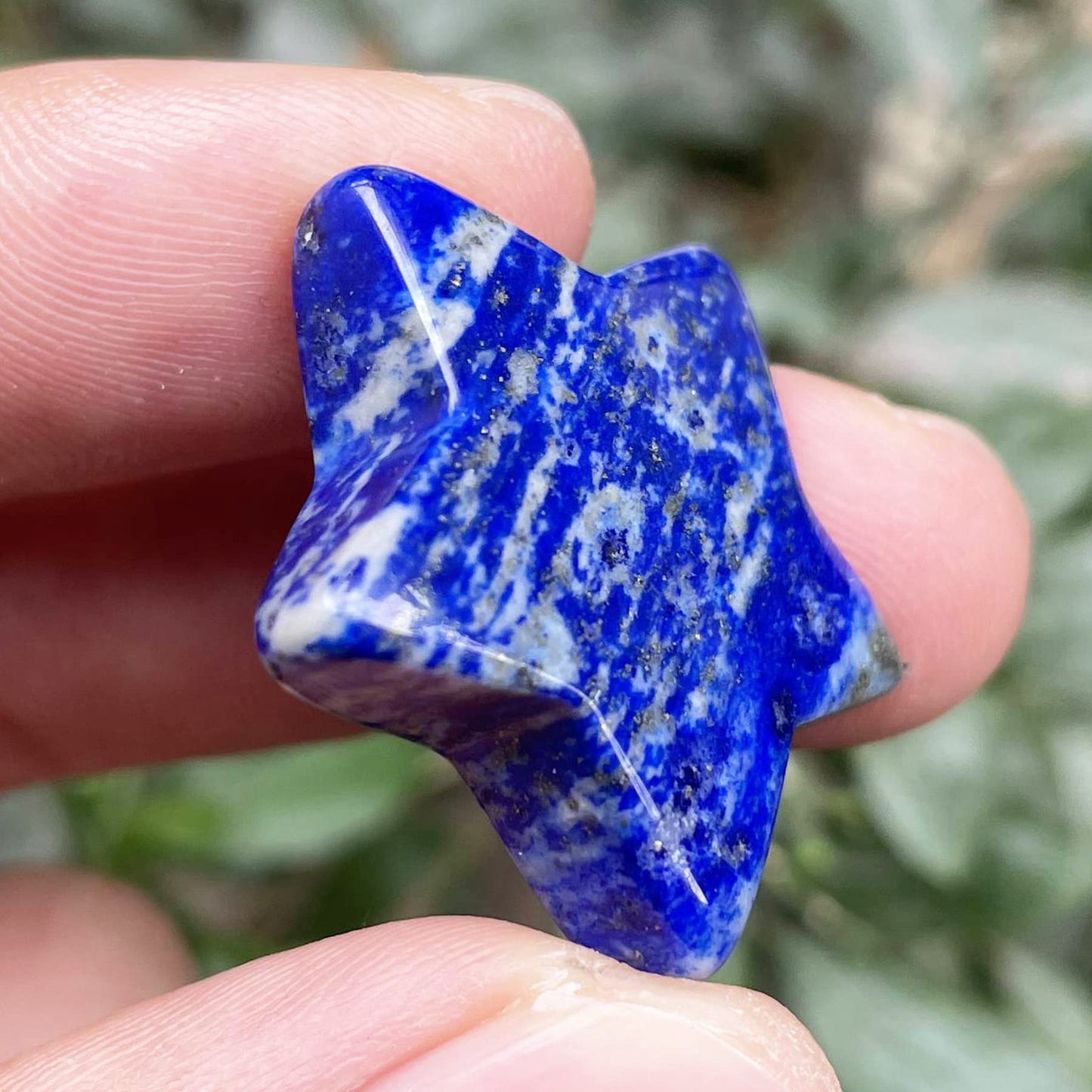 Fekuar Lapis Lazuli Crystal Star Chakra Stones for Reiki Healing Yoga Balance Meditation Polished Mini Pocket Palm Stone 1 Inch (30mm)