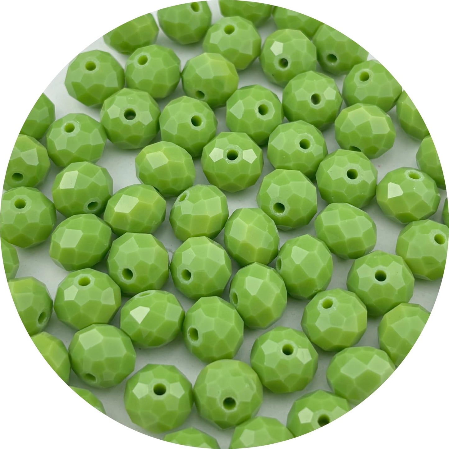 Pinhoollgo 400pcs 4mm Crystal Glass Beads Faceted Rondelle Glass Spacer Beads for Bracelets Necklace Pendants Earrings Key Chains Jewelry Making(Olive Green Porcelain)