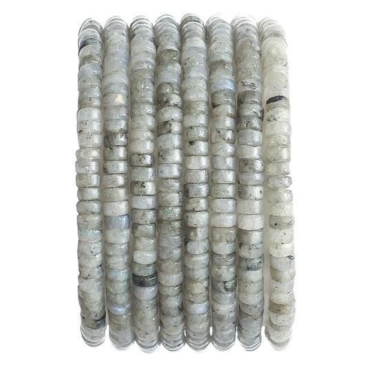 Natural Spectrolite Stone Spacer Beads 4x2mm 38cm/str Flat Round Loose Semi Gemstone Caps for Making Bracelets Necklace