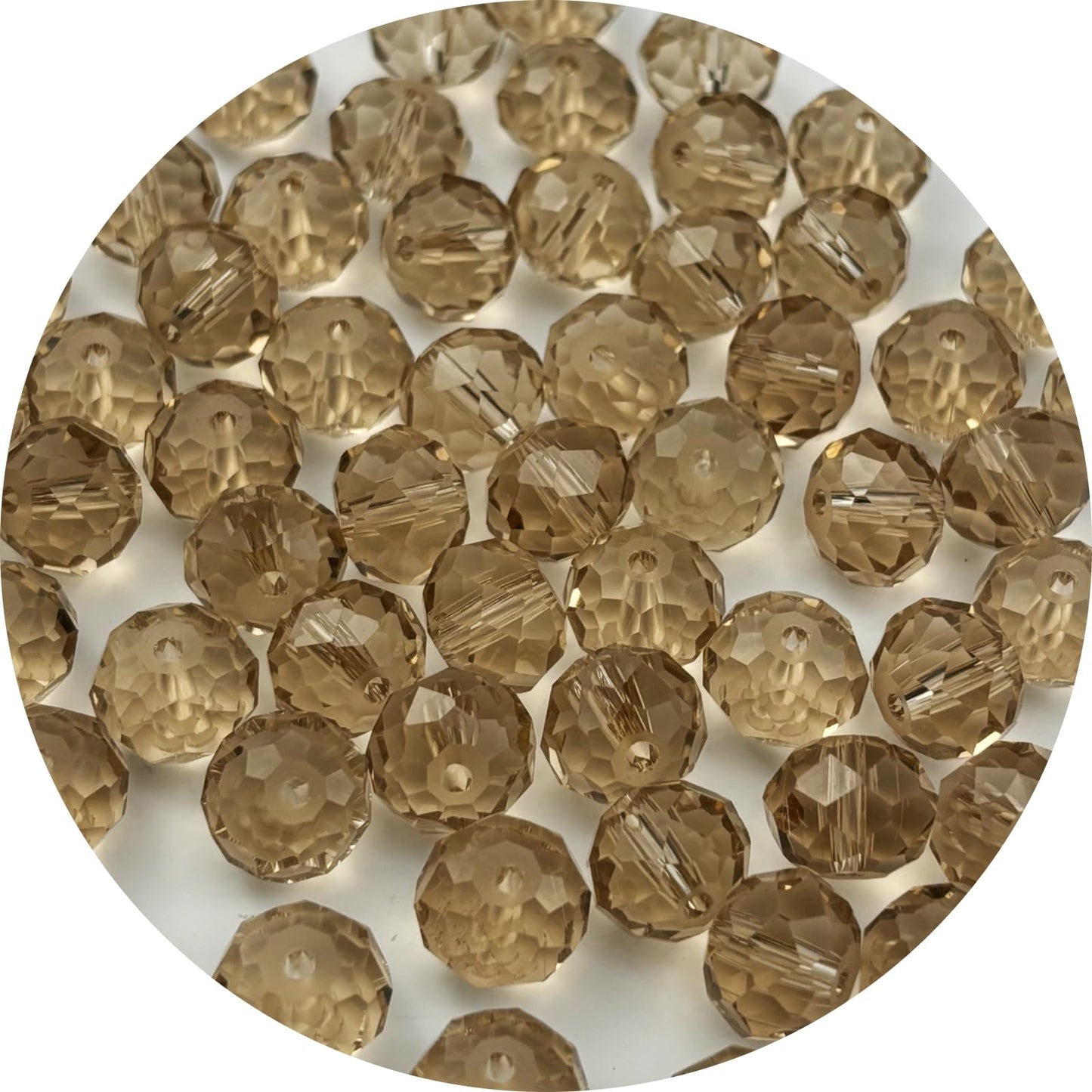 YUEXIGO 250pcs 6mm Crystal Glass Beads for Jewelry Making, Faceted Rondelle Glass Spacer Beads for Wind Chimes Bracelet Earring Necklace DIY Craft(Champagne)