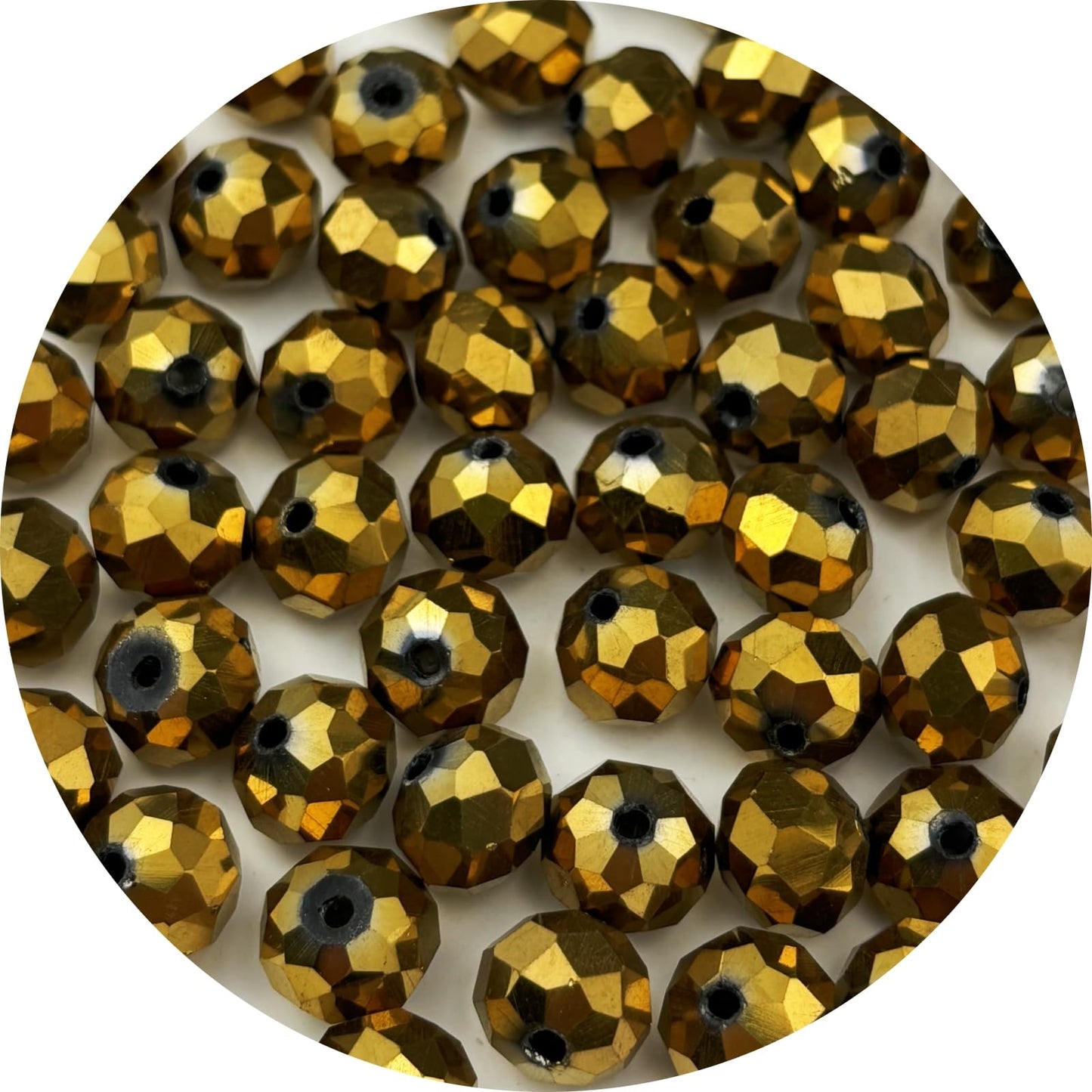 YUEXIGO 600pcs 3mm Crystal Glass Beads for Jewelry Making, Faceted Rondelle Glass Spacer Beads for Wind Chimes Bracelet Earring Necklace DIY Craft(Gold)