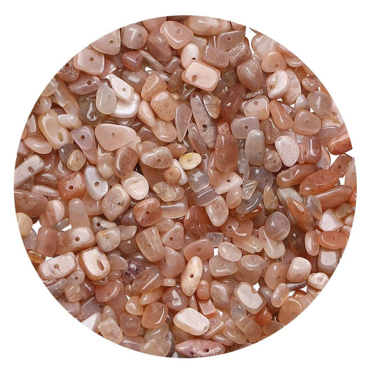 Natural Chip Stone Beads 450pcs Sunstone Chips 5-8mm Genuine Real Irregular Healing Crystal Rocks Hole Drilled DIY Loose Gemstone Beads for Jewelry Making Bracelet Earrings Necklace Crafting