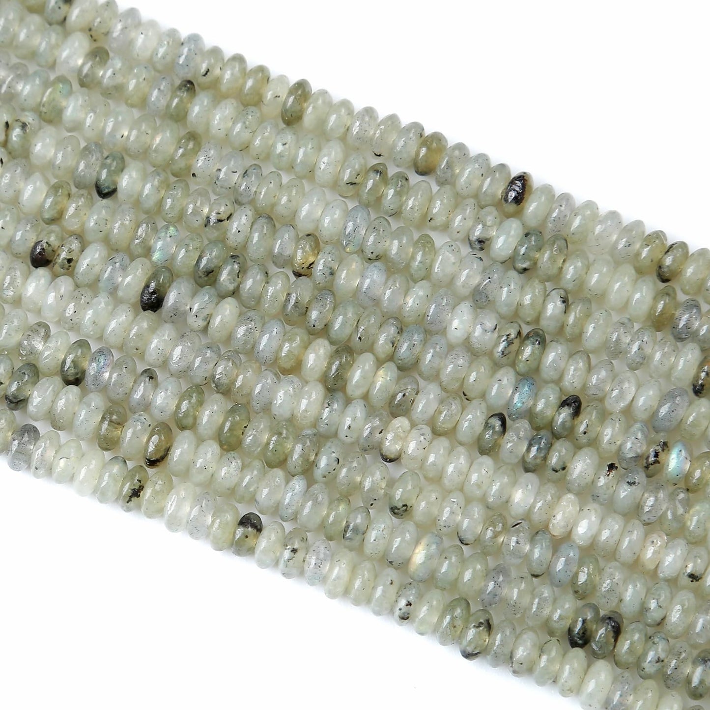 2x4MM 150PCS Grey Labradorite Tube Rondelle Abacus Disk Spacer Loose Beads for Jewelry Making