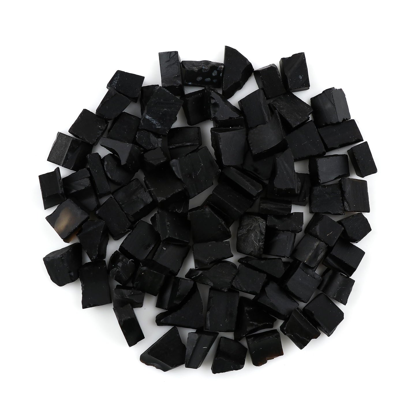 ColouredRocks (100 carats.) BLACK ONYX (15 pcs.) (8-12 mm.) Raw Crystals, Raw Stones, Rough Gemstones, Jewelry Making Supply, Cabbing, Polishing, Cutting, DIY, Crafts