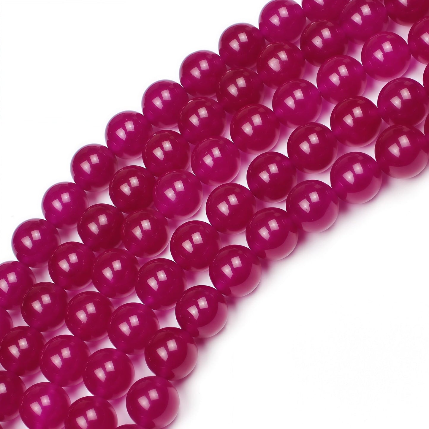 MJDCB Natural Rose Red Jade Round Loose Beads for Jewelry Making DIY Bracelet Necklac (8mm)