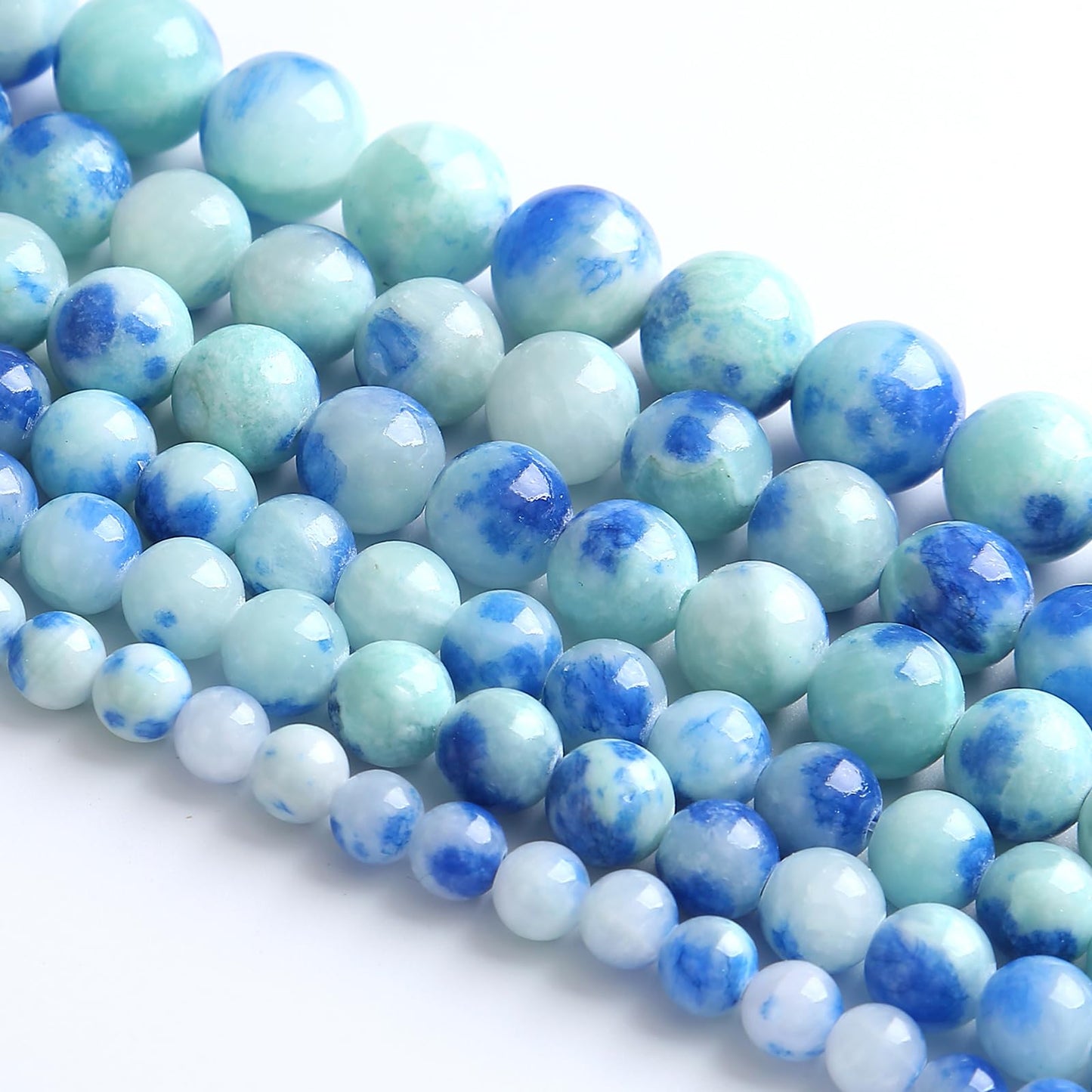 12MM 32PCS Peacock Blue Persian Jade Spacer Loose Beads for Jewelry Making DIY Bracelet Necklace
