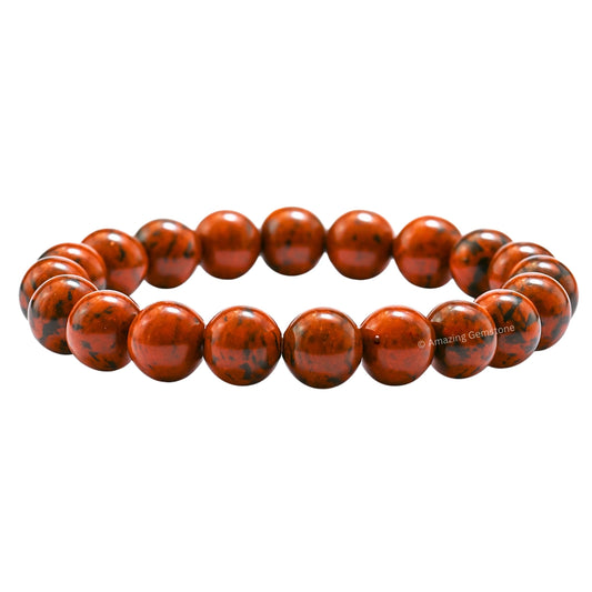Amazing Gemstone Crystal Bracelet for Women Men's Gifts - Protection Healing Crystal Bracelet - 8mm Gemstone Beaded Stretchable Bracelet Pulseras Para Hombres Mujer Stocking Stuffers Mothers Day Gift (Mahogany Obsidian)